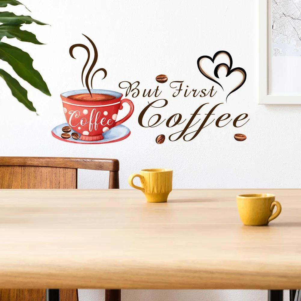 Coffee Cup Wall Stickers Cafe Vinyl Art Decals Pub Decals Kitchen Home Decor Indoor Design