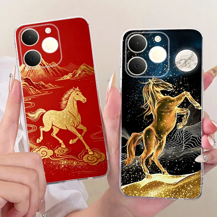 Luxury Lotus Painted Soft Silicone Case - Elegant Protective Cover