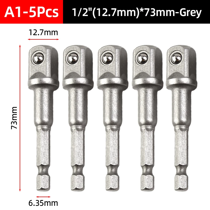 Socket Adapter Set - Impact Grade Hex Shank with Power Extension and Nut Driver
