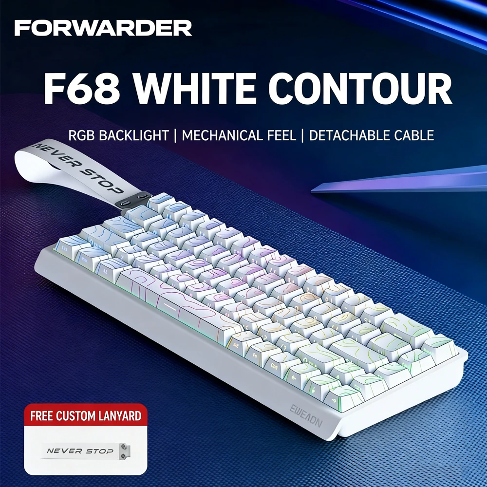 Clavier sans fil Pioneer F61/F68 pour jeux, sensation mécanique, Bluetooth, bureau, petit, portable, Bluetooth, clavier E-sport