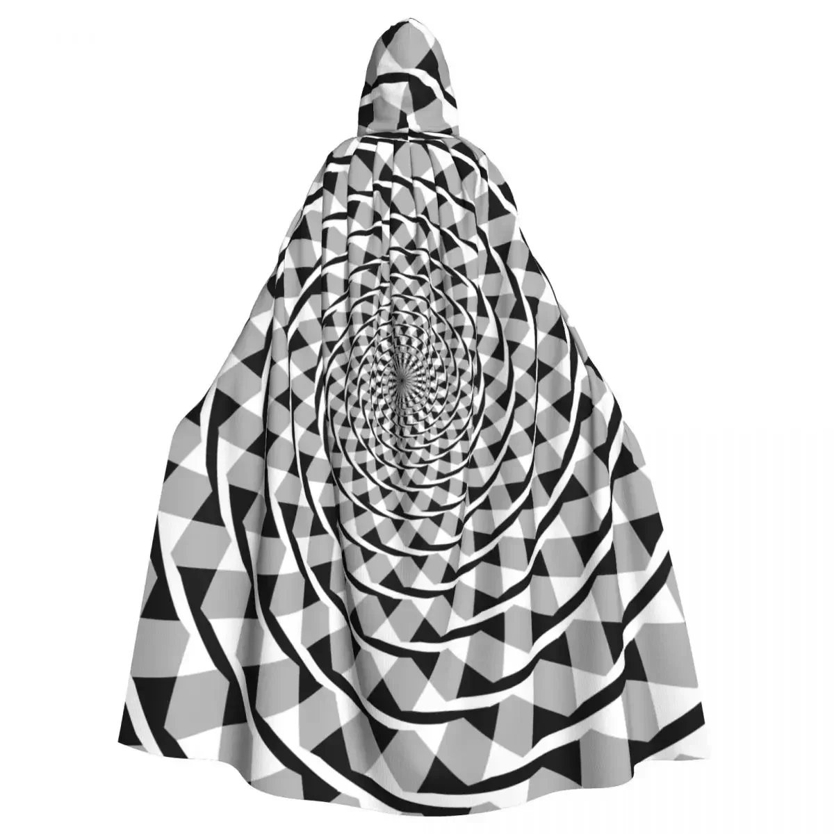 

Hooded Cloak Polyester Unisex Witch Cape Costume Accessory Fraser Spiral Optical Psychedelic Spiral Elf Purim