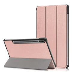 Sleek and Shockproof PU Leather Tablet Case - Slim Protective Cover (Rose gold)