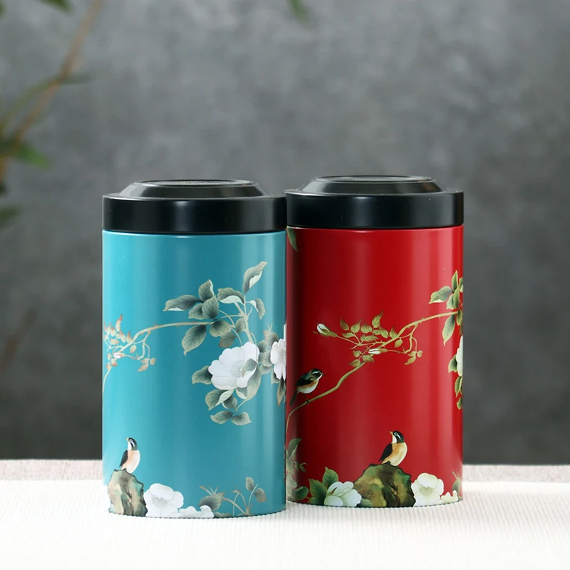 Boutique Empty Tin Tea Tins Household Storage Tea Container Kitchen Spice Sealed Tank Travel Portable Coffee Moisture-proof Jar tea tin box tea canister airtight container