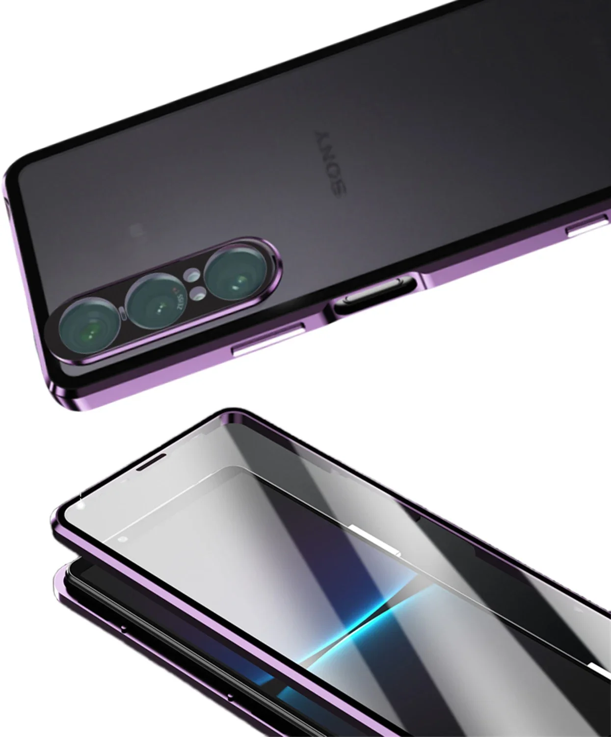 Metal Frame 360° Protective Magnetic Double-Sided Tempered Glass Case