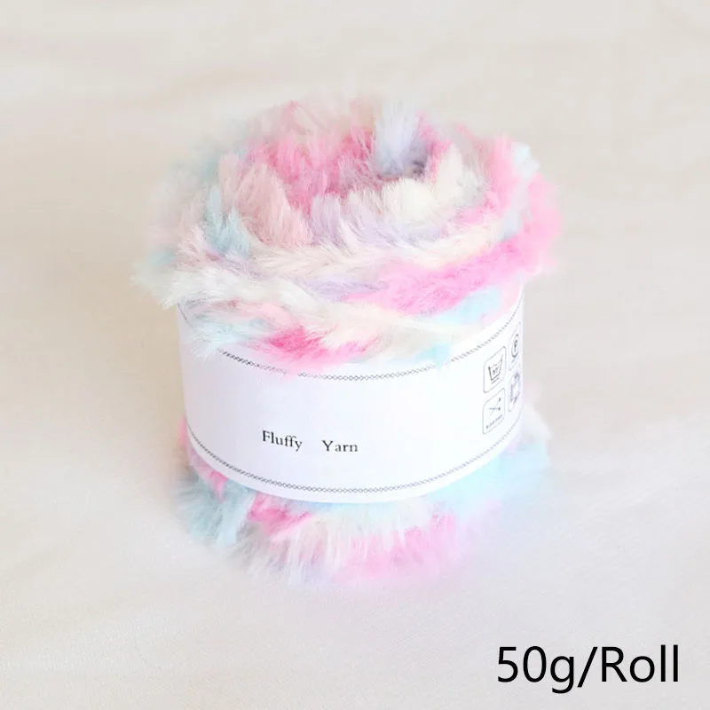 50g/Roll Mink Wool Yarn Faux Fur Cashmere Knitting Yarn For Hand Knitting Crochet Sweater Scarf Hat Fluffy Mink Yarn Thread 4
