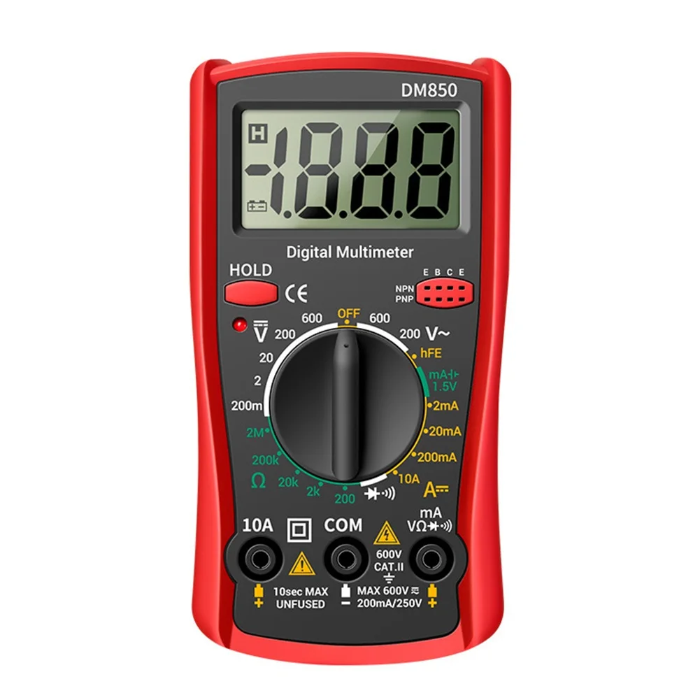 

1pcs Digital Multimeter With Test Leads For Measure AC Voltage DC Voltage Diode Resistance On-off Buzzer Detection Tool Parts