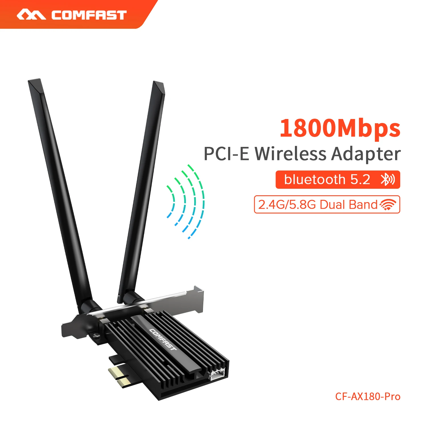 

WiFi 6 Network card BT5.2 PCI-E Wireless Adapter WIFI Card Antenna for desktop VS AX5400 Wifi 6E adapter AX210 wifi antenna card