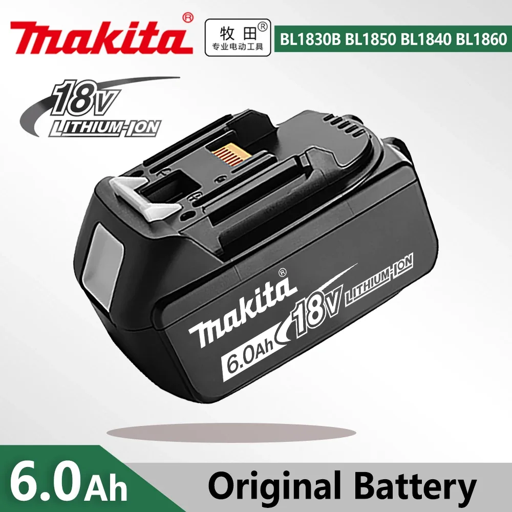 Оригинальная литиевая аккумуляторная батарея Makita 18 в 6,0 Ач, сменные батареи BL1860 BL1830 BL1850 BL1860B для инструментов Makita, дрель