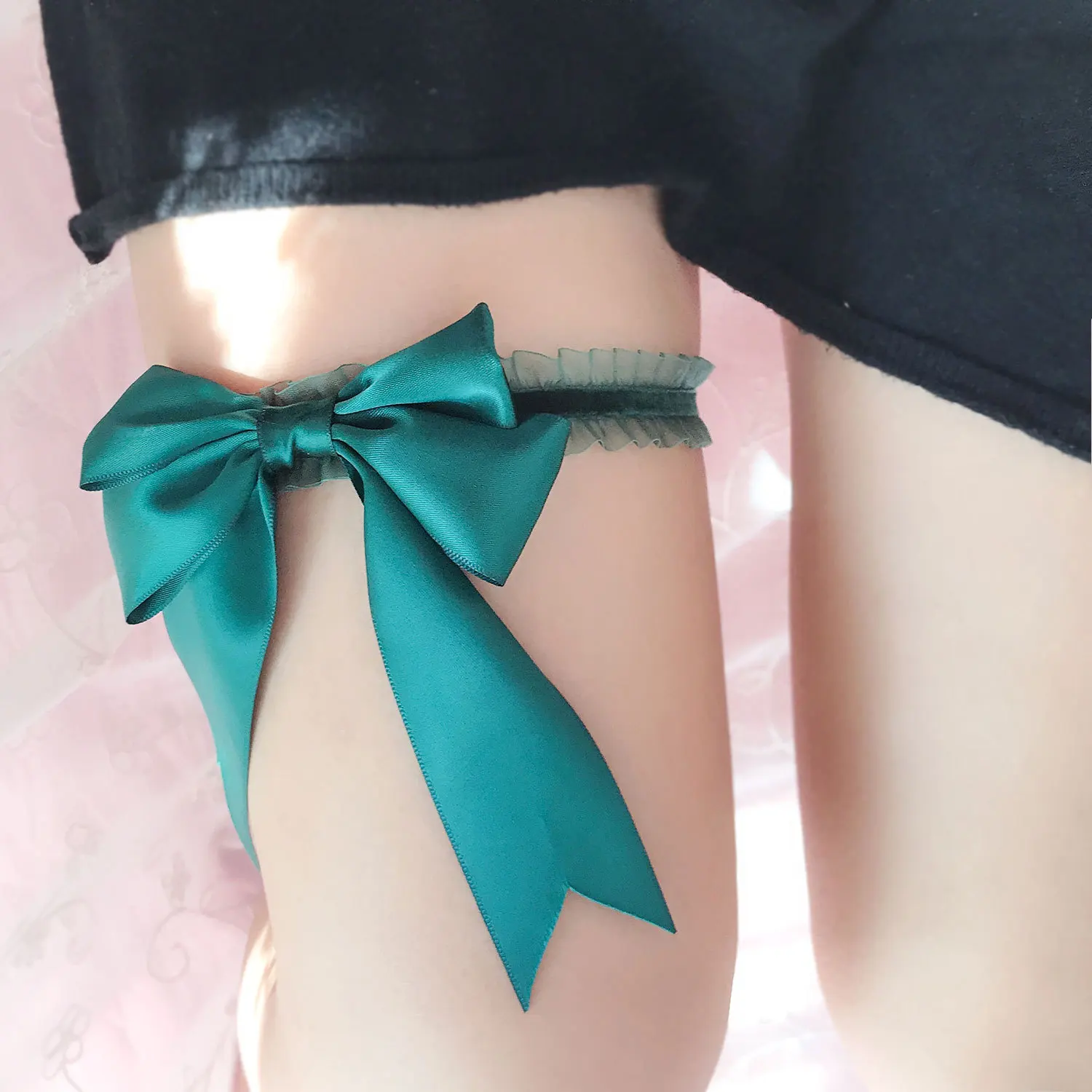 

Wedding Garters for Bride Bridal Garter Women's Green Bowknot Garter Belt Wedding Bridal Garter Prom Garter Bridal Accessories