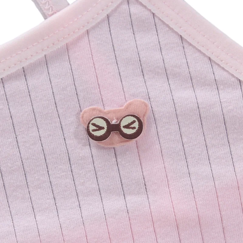 4PCS/Lot Children's Breast Care Teenager Girls Training Bras Puberty Solid Underwears Hipster Cotton Teens Summer Kids Vest