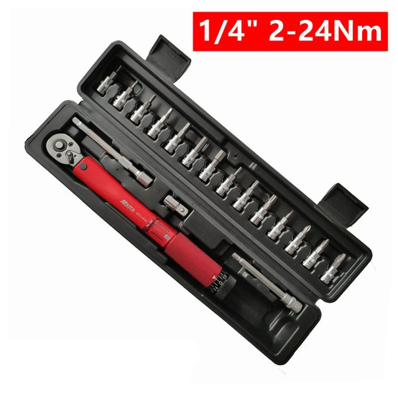18pcs 2 24Nm Torque Wrench Set 1/4 With Hex Torx PH Bit Socket Head