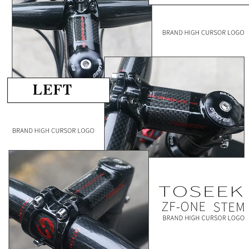 Stelo Manubrio Bici TOSEEK In Carbonio: 10°/17°/25°/35° Per Bici Da Strada E MTB – Leggerissimo! - Foto 1