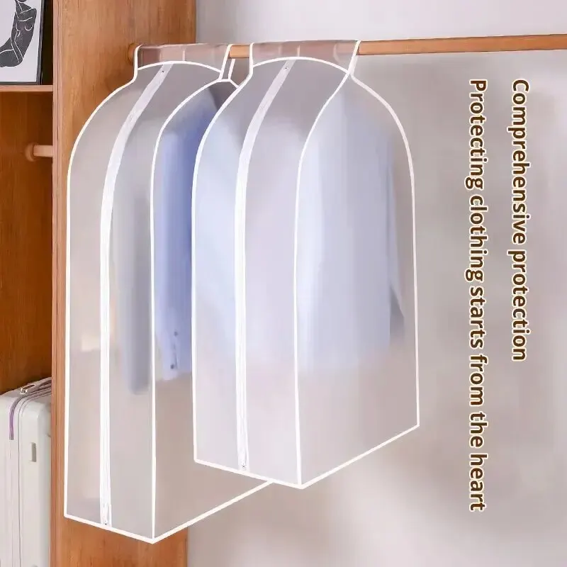 Clothes Dustproof Bag Hanging Storage Bag 1pc Garment Clothes Cover Protector Lightweight Closet Storage Bags Translucent Dustproof Waterproof Hanging Storage Bag
