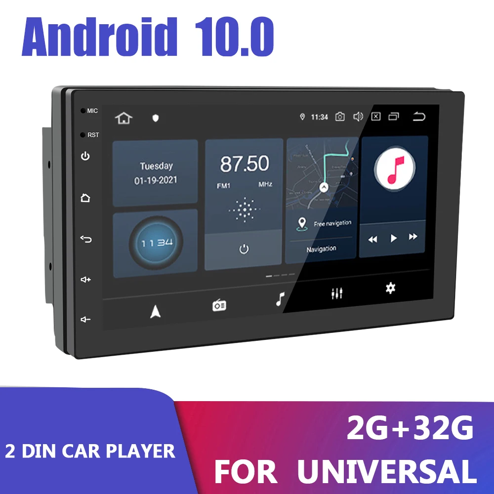 

2 Din Android 10.0 7" TFT Touch Screen GPS Navigation Car MP5 Player Multimedia Video Player Car Radio Wifi Bluetooth-compatible