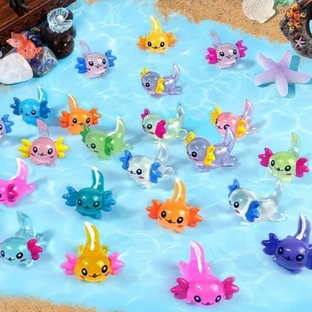 10-30pcs Mini Resin Axolotl Animals Tiny Axolotl Figurine for Fairy Garden Landscape Aquarium Potted Plant Prank Game Ornament 1
