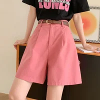 High Waist Summer Cotton Linen Women's Workwear Cargo Shorts Casual Loose Wide Leg Pants Fashionable Short Pants 2024 New - Image 5