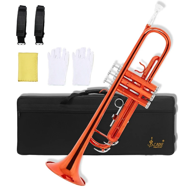 ABJX New LADE Brass Western Musical Instrument Trumpet Brass B Flat Trumpet Student Beginners Play