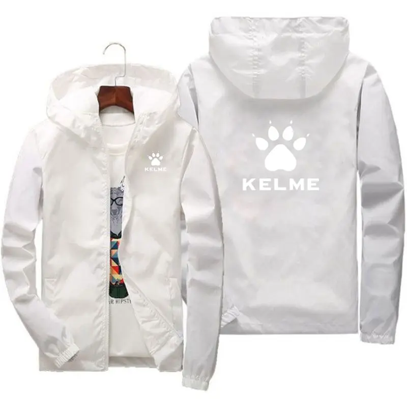 2024 New Spring and Autumn Men's KELME brand Outdoor Camping Men's Zipper Hoodie waterproof Men's Sports Sunscreen Large Jacket