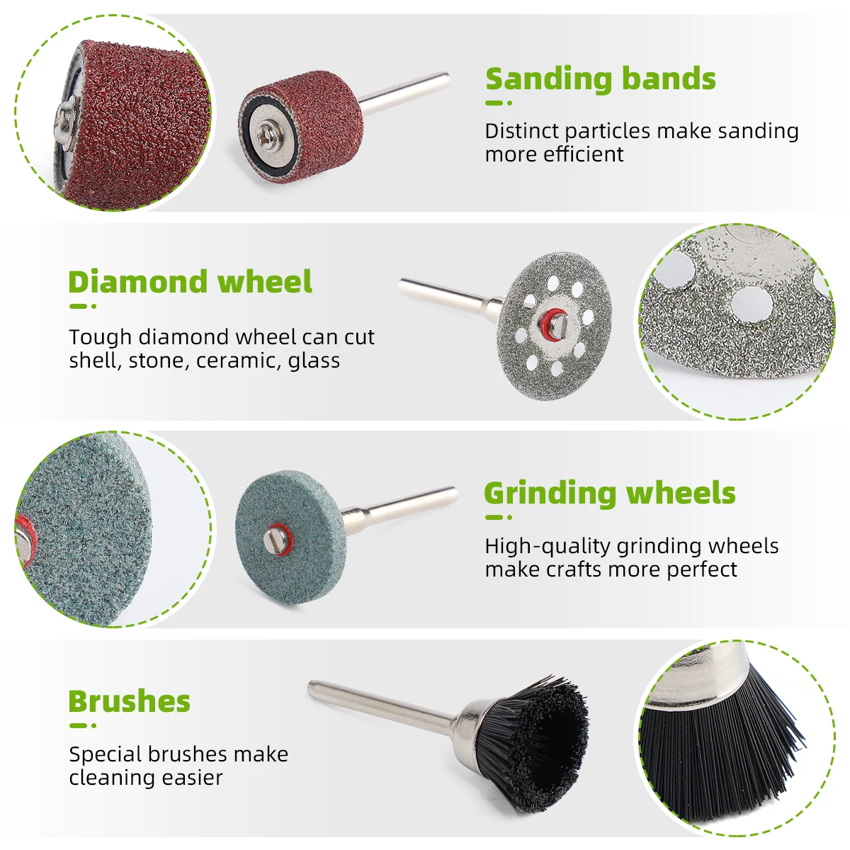 510PCS Rotary Tool Accessories Kit Abrasive Set Electric Drill Bit Kit Sanding Polishing Cutting Engraving Heads With Box 3
