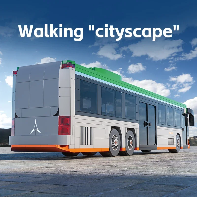 712pcs city transportation building blocks extended coach model