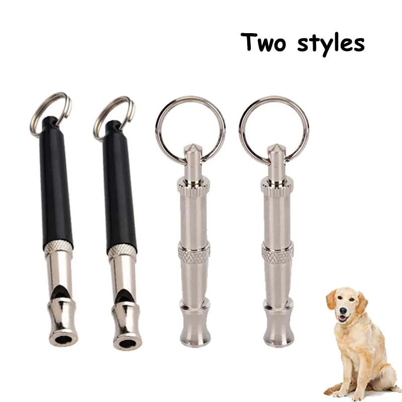 1 Pcs Puppy Whistle Two-tone Ultrasonic Flute Stop Barking Ultrasonic Sound Repeller Pet Dog Training Keychain Home Pet Supplie