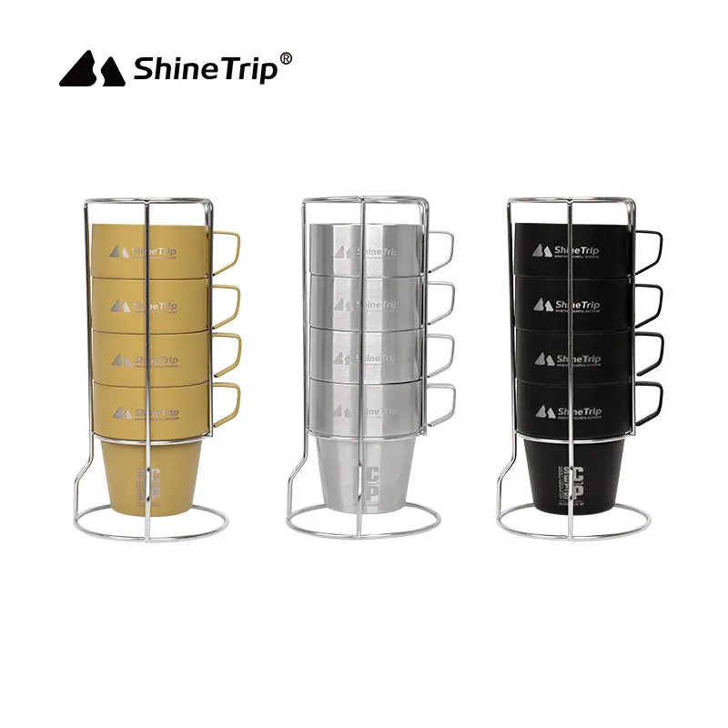 

Double-walled Coffee Cup Set 304 Stainless Steel Mugs Coffee Cups Pack Tea Cups Outdoor Heat Insulation Anti-scalding