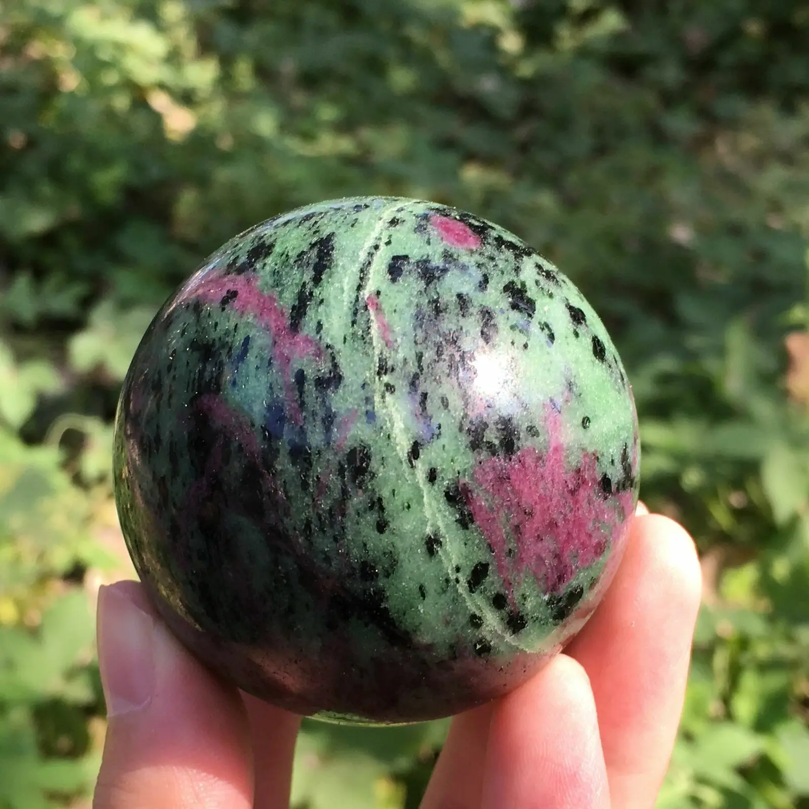 Natural Ruby Zoisite Ball Epidote Quartz Crystal Spheres Red Green Treasure Minerals Reiki Energy Healing Stones Room Decorate 5
