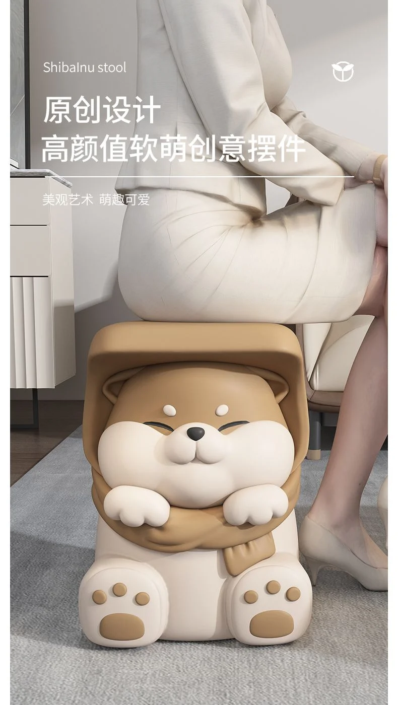 Cute Shiba Inu Floor-standing Ornaments Living Room Sofa Side Table Decorations Porch Shoe Changing Stool Home Furniture Gifts