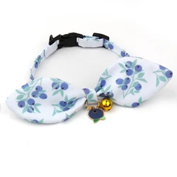 Adorable Strawberry Print Safety Buckle Pet Collar - S(20 - 30cm) (Anti - escape blue)