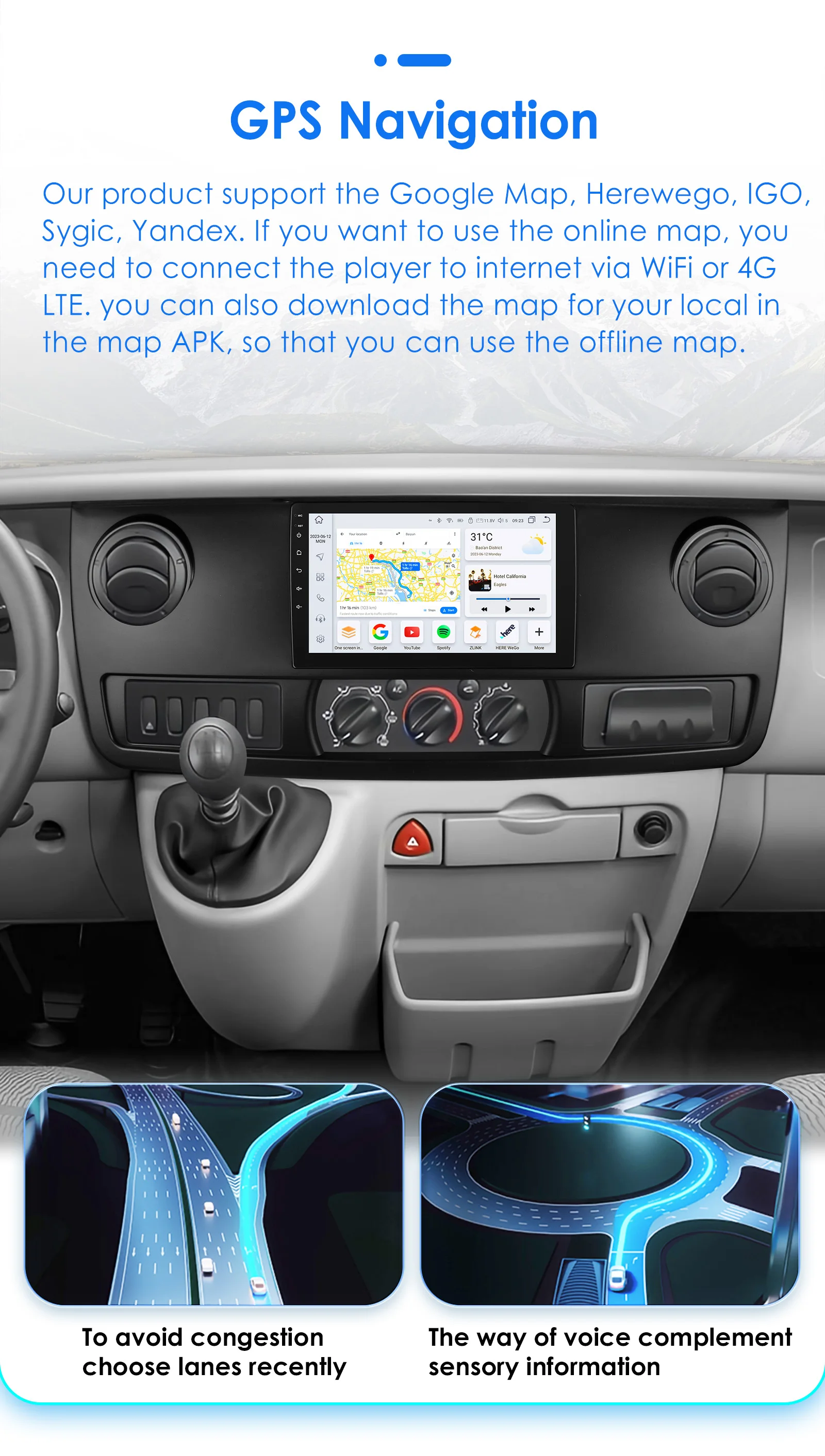 2Din 360Kamera Android13 Auto Radio Für Renault Master 2003-2011 Auto Multimedia GPS 4G Carplay Intelligente Bildschirm autoradio SWC – Detail 32