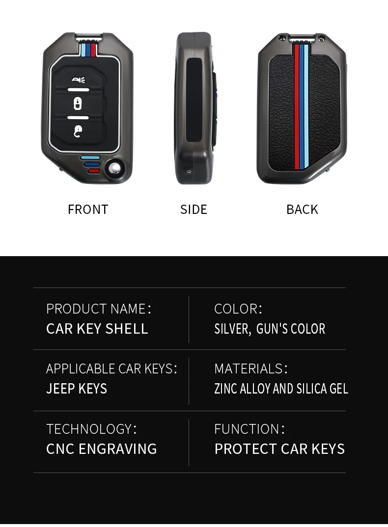 2 3 4 pulsanti copertura della cassa chiave dell'automobile per Jeep Wrangler JL TJ Gladiator JT 2019 2020 telecomando senza chiave accessori Auto portachiavi - Sb46007c9ff944aa384519df34a804309F
