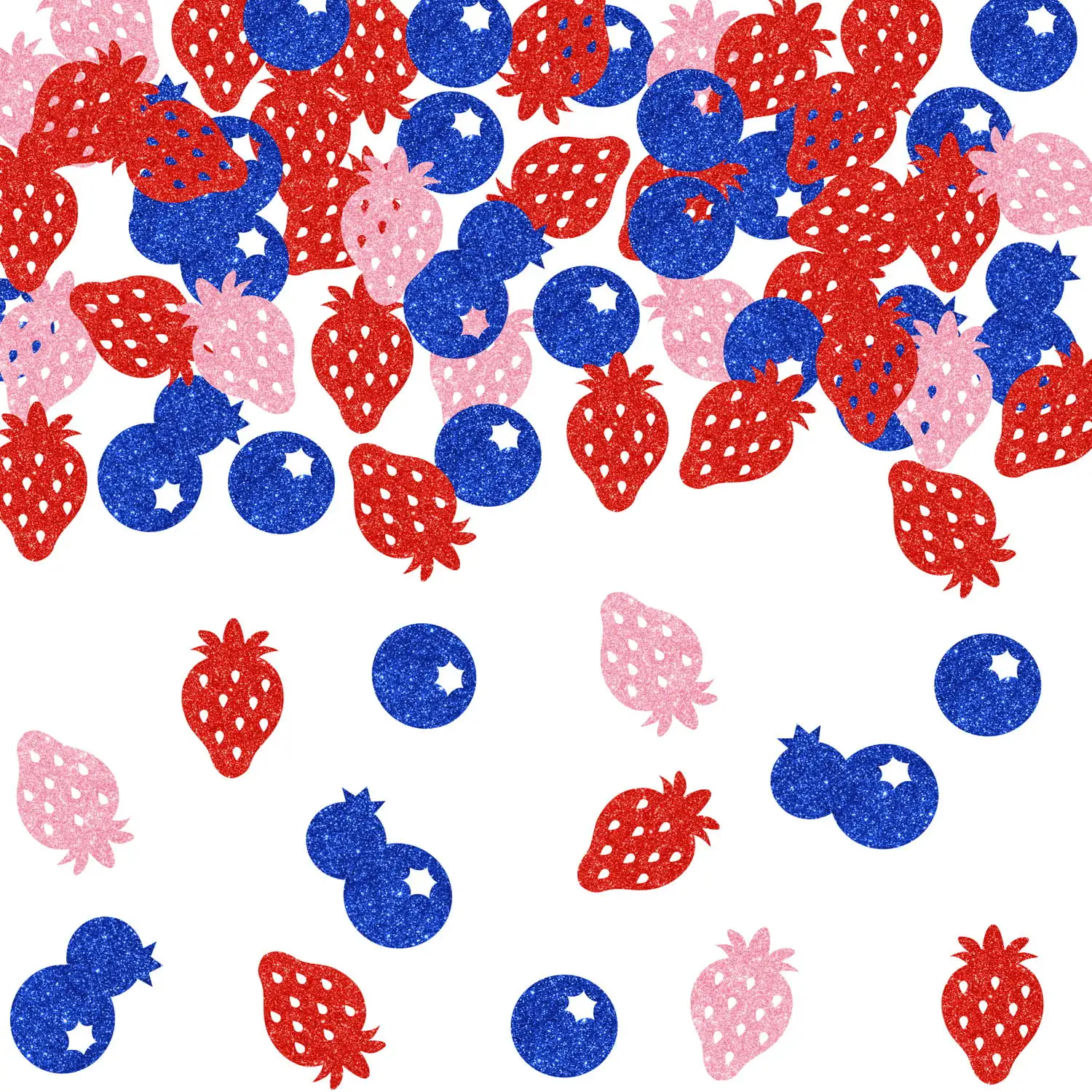 

200pcs Strawberry Blueberry Themed Table Confetti Glitter Berry Table Scatter Decorations Birthday Baby Shower Party Supplies