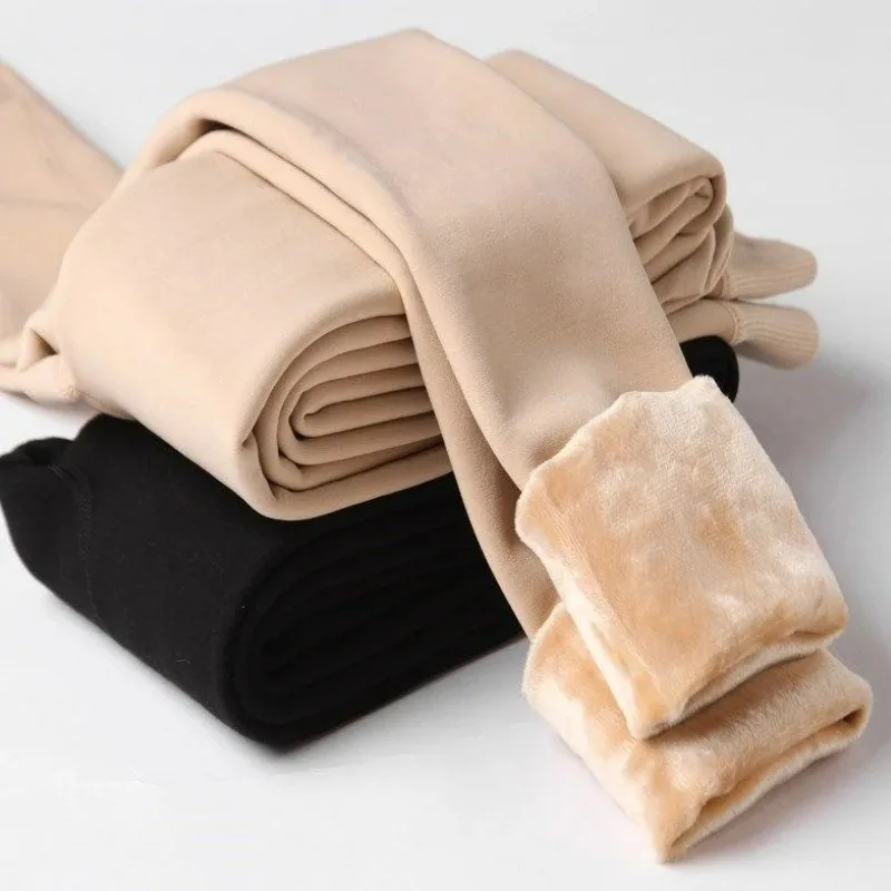 Женские утепленные леггинсы с бархатной подкладкой, плотные теплые леггинсы, утепленные флисовые эластичные брюки, зимние теплые леггинсы