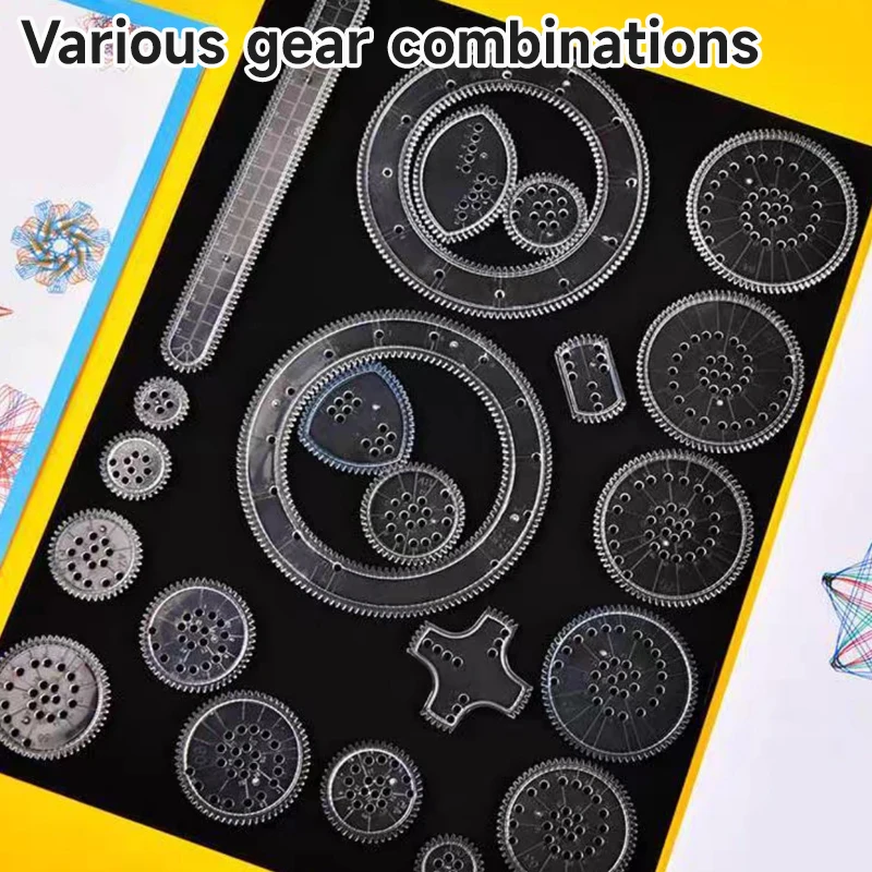 Child Geometric Ruler Drawing Accessories Toys Set Puzzle Interest Early Education Toys Kids Cultivate ART Creative Drawing Toys 4