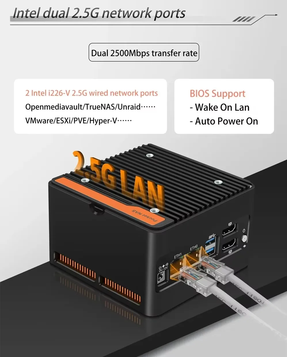New Pocket NAS 4xM.2 NVMe Board 12th Gen Firewall Mini PC Intel i3 N305 N100 2xi226-V 2.5G Soft Router DDR5 4800 2xUSB3.2 2xHD 3