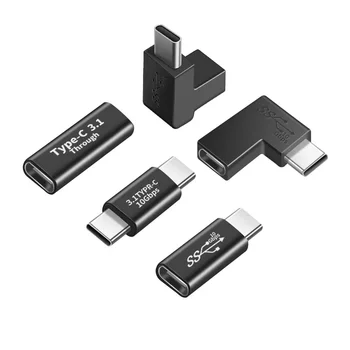 USB 3.1 C 타입 어댑터 엘보 컨버터, USB C 충전 데이터 동기화 익스텐션, USBC 암-수 타입 커넥터, PC 노트북 태블릿용