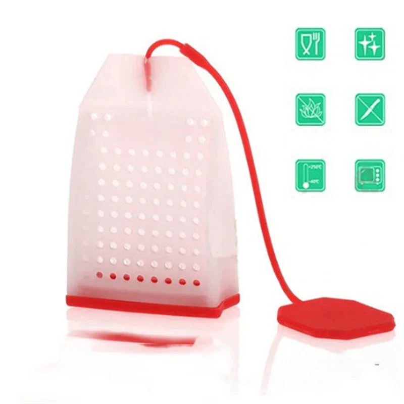 Silicone Tea Infuser Bag Reusable Safe Loose Leaf Tea Bags Strainer Filter for Drinker Utensils