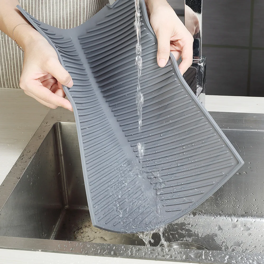 Silicone Dish Drying Mat for Kitchen Counter- Friendly Silicone