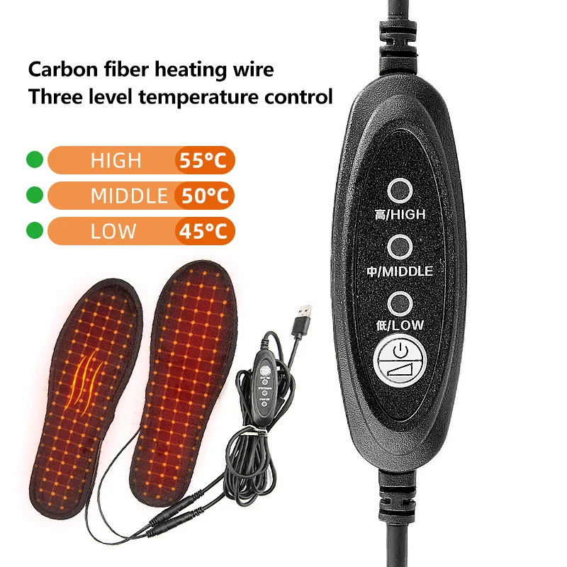 USB Rechargeable Heated Insoles Size 35-46 DIY Customizable Electric Heated Shoes Pad for Outdoor Skiing Winter Foot Warmers heated shoe insoles