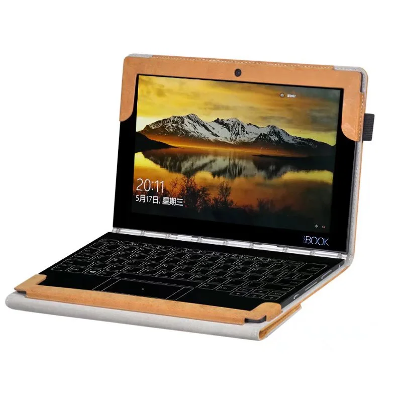 Custodia In Pelle Pu Business Per Lenovo Yoga Book 10.1 Yb1-X91F X91F 2016 + Proteggi Schermo