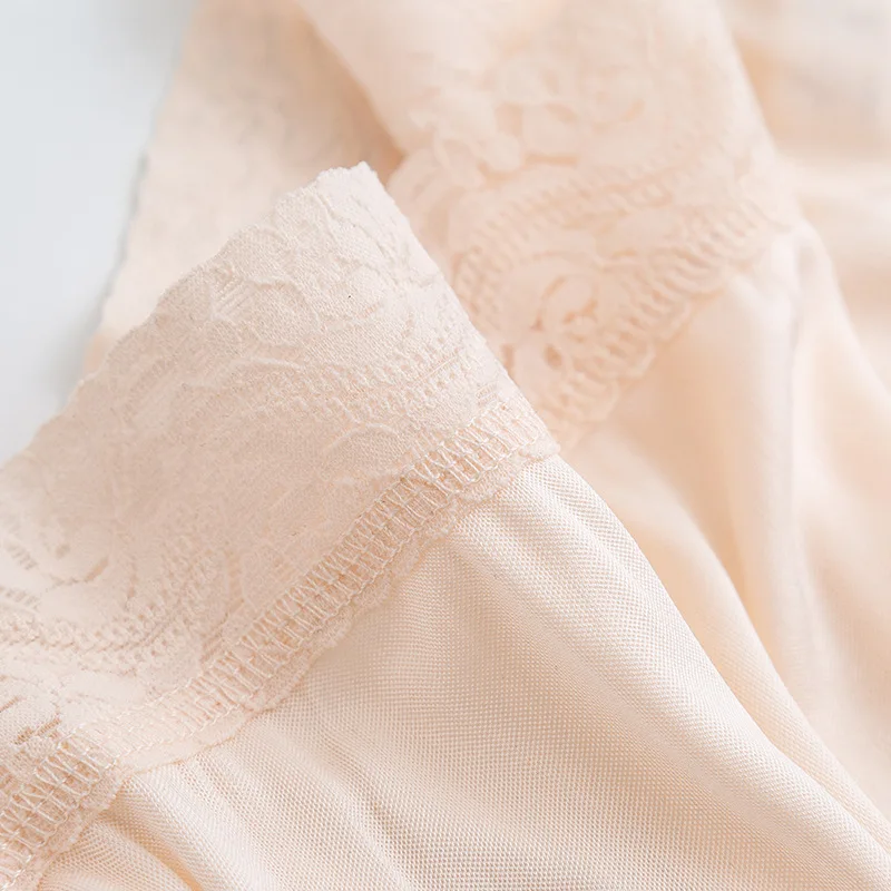 50% Silk 50% Viscose Knit Lace Half Slip Nightdress Sleepwear Underskirt M L XL XXL SG350 1PC