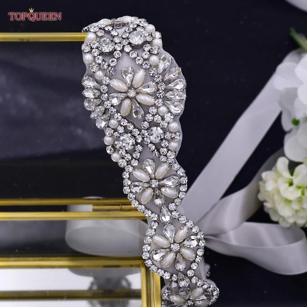 TOPQUEEN Bridal Belts Bling Wedding Women Jewelry Silver Rhinestone Pearl  Crystal Sparkly Party Formal Dress Diamond Sash S161 - AliExpress 320