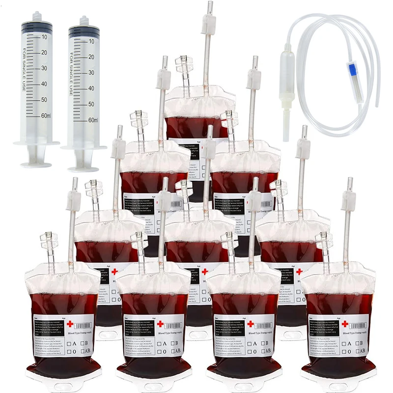 400ml Vampire Blood Bag Drinking Bags Fruit Juice Blood Drinking Pack