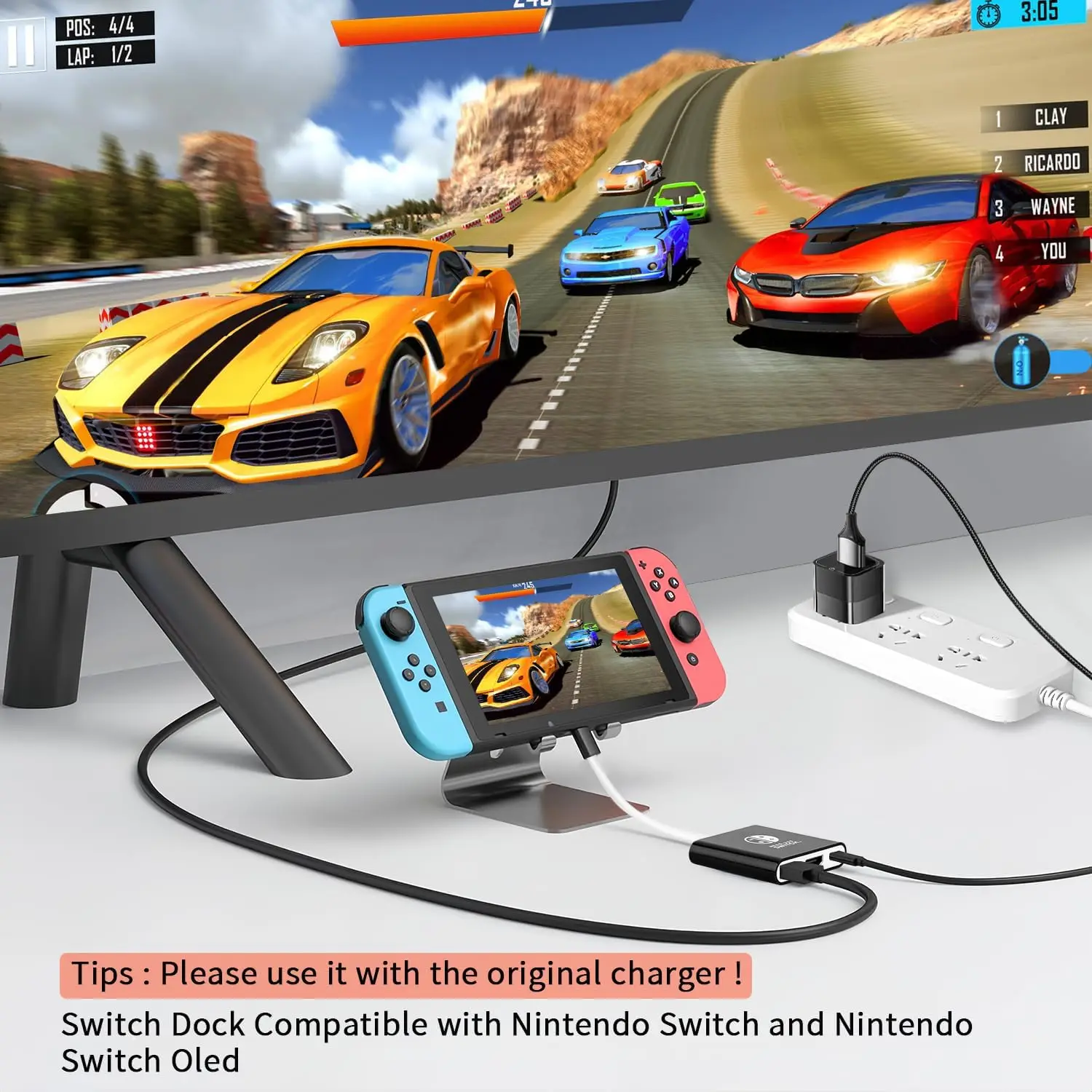3 in 1 TV Docking Station TUTI adapter Switch station with HDMI USB 3.0 ports and charging port