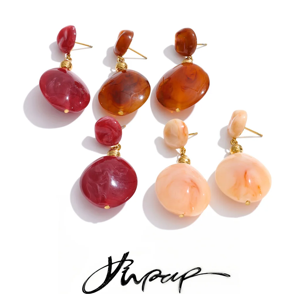 Yhpup Waterproof Resin Drop Earrings for Women
