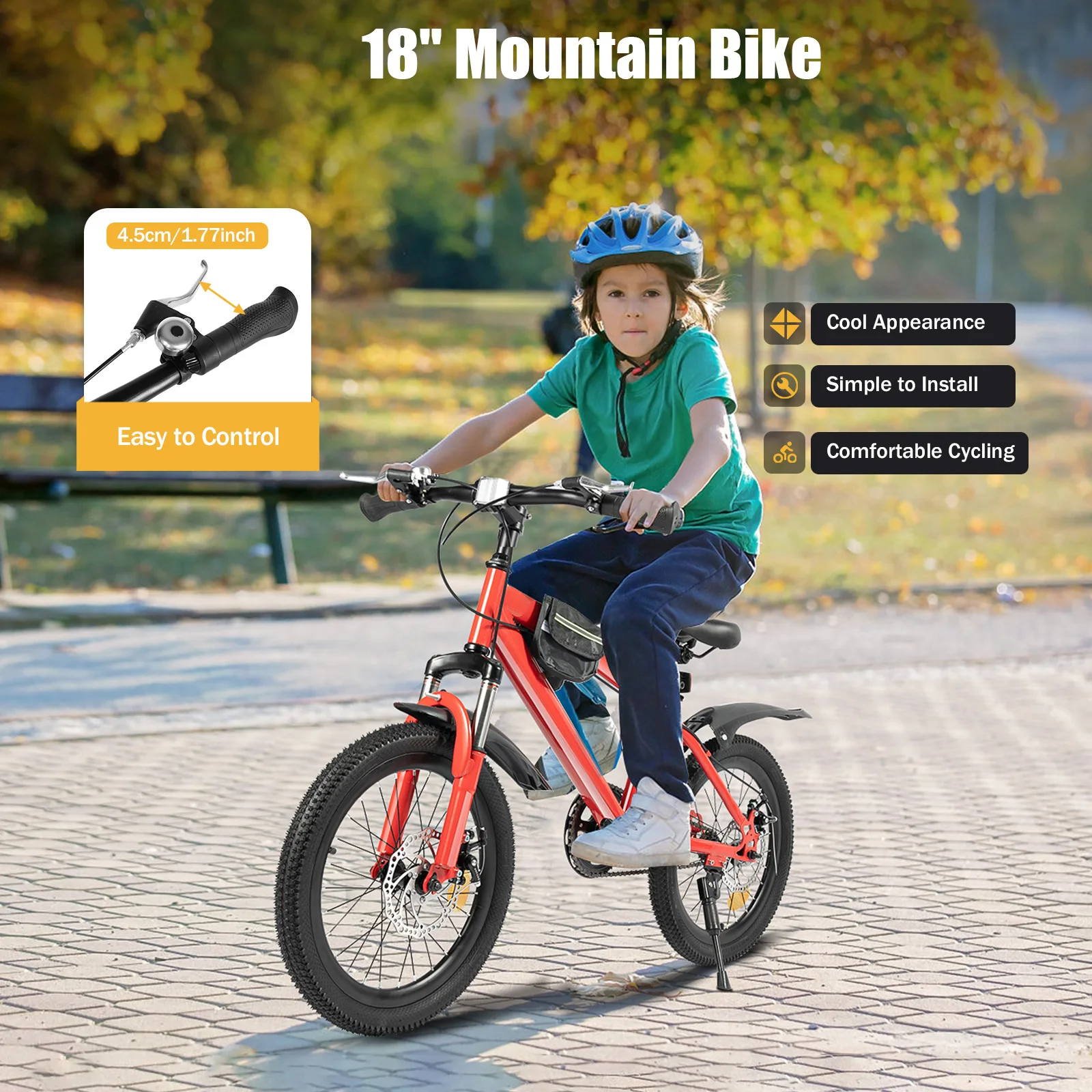 18Inch Children's Road Bike Pink/Red/Blue Adjustable Seat Height