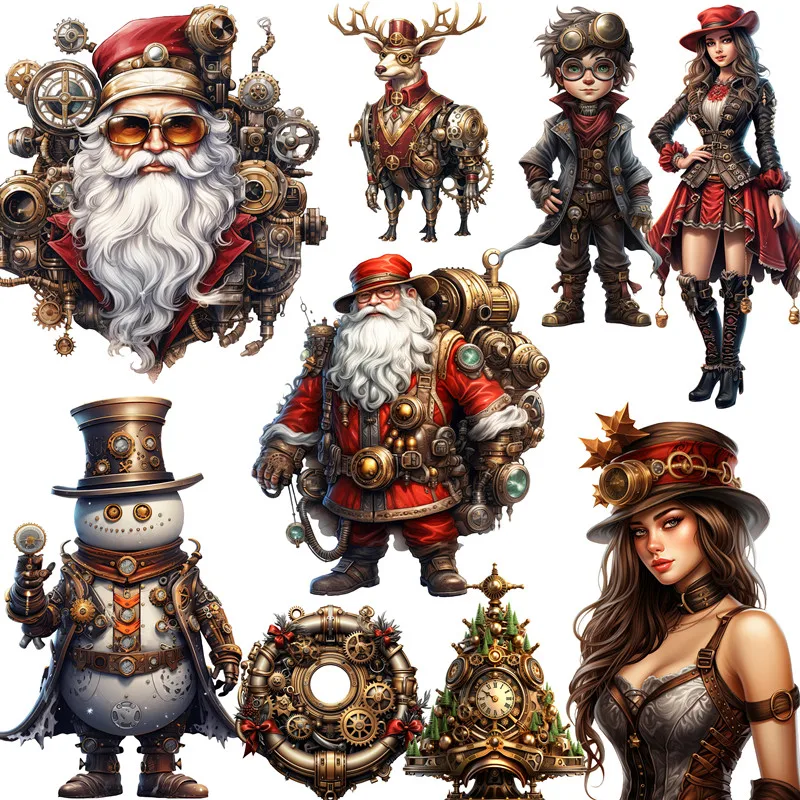 

Vintage Steam Christmas Stickers Crafts And Scrapbooking stickers kids toys book Decorative sticker DIY Stationery
