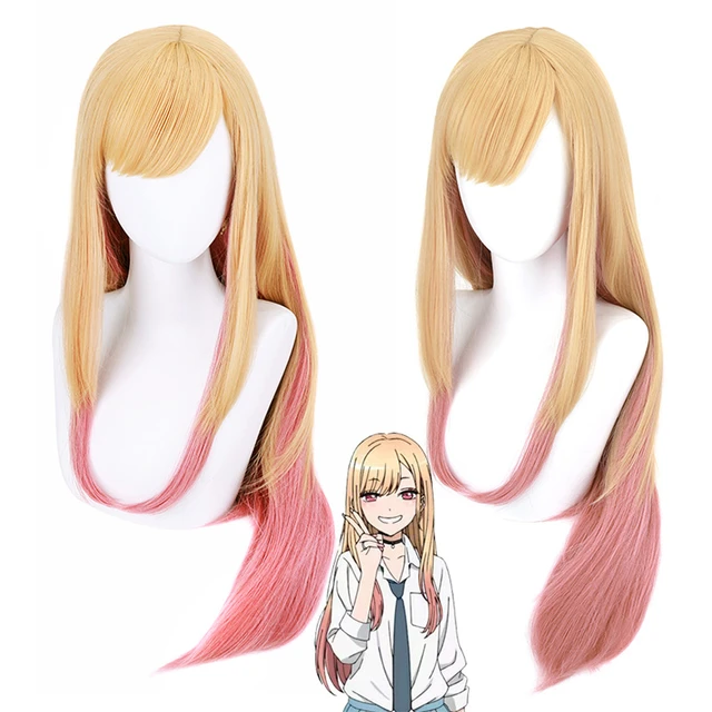 My Dress-Up Darling Sono Bisque Doll Wa Koi Wo Suru Kitagawa Marin Golden  Pink Cosplay Wig