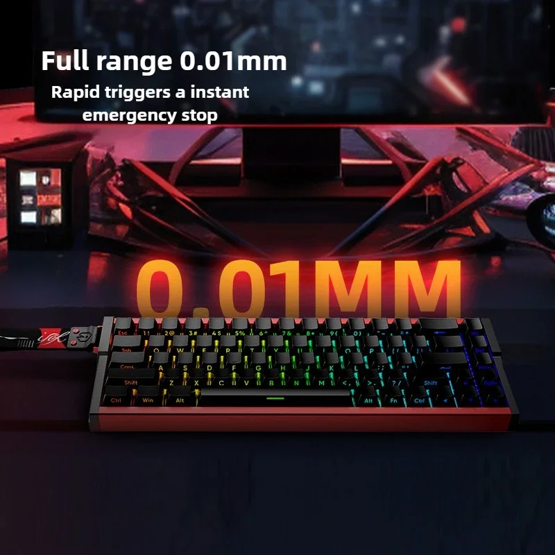 IROK MG68 Plus Max 68AEC 유선 기계식 키보드 마그네틱 스위치 알루미늄 합금 케이스 RT0.001MM 8K RGB 유선 키보드 (게이머용)