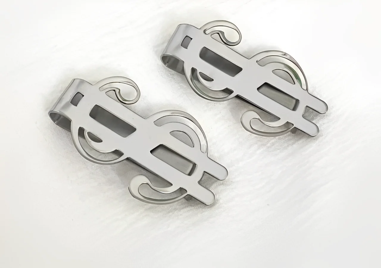 Metal Dollar-sign Shaped Money Clip High Quality Exquisite Money Holder Mini Ultrathin Change Bill Clip Men's Business Wallet 6